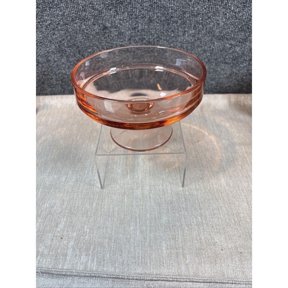Vintage Pink Depression Glass Desert Bowl~Candy Dish~Pedestal Bowl